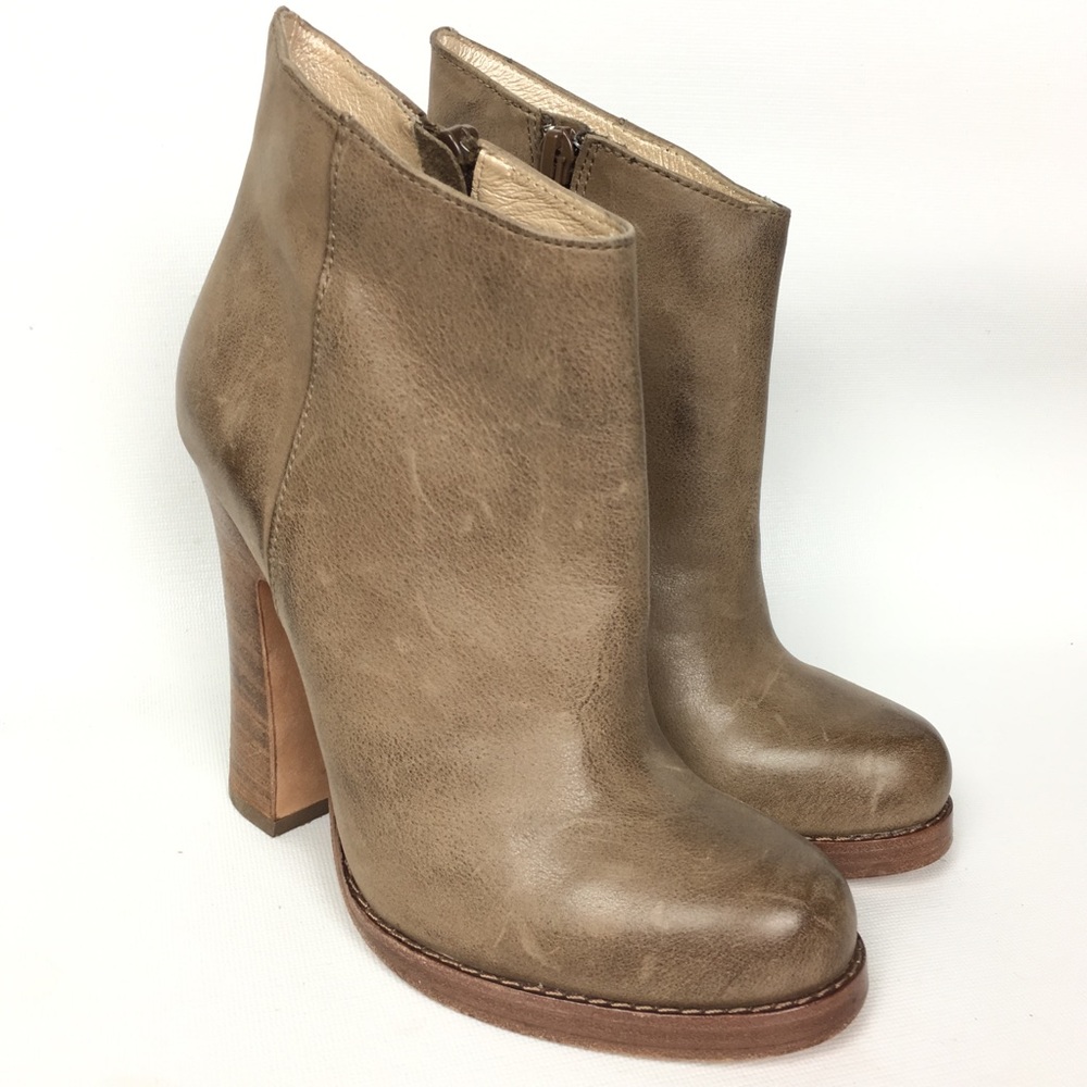 Jean Michel Cazabat Leather Zip Booties Sz 5/35